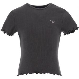 GANT T-Shirt - Rib - Dark Grafiet - GANT - 7-8 jaar (122-128) - T-Shirt