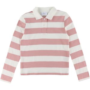 Grunt Poloshirt - GrAnte - Dusty Rose/Wit Gestreept - Grunt - 10 jaar (140) - Shirts