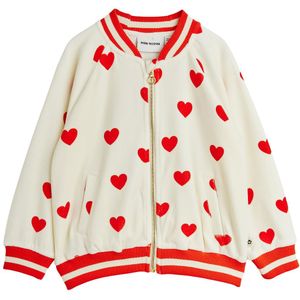 Mini Rodini Cardigan - Fluweel - Hearts - Wit - Mini Rodini - 4-5 jaar (104-110) - Cardigan