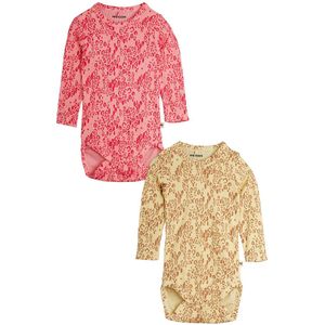 Mini Rodini Romper l/s - 2-pack - Roze/Beige m. Luipaardprint - Mini Rodini - 56/62 - Romper L/S