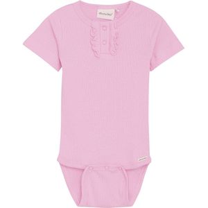 Minymo Romper s/s - Rib - Light Rose - Minymo - 56 - Romper S/S