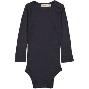 MarMar Romper l/s - Rib - Wol - Bense - Nacht - MarMar - 68 - Romper L/S