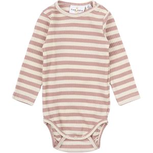 The New Siblings Romper l/s - Rib - TnsbFro - Adobe Rose Striped - The New - 62 - Romper L/S