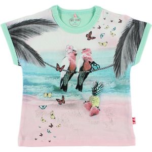 Me Too T-Shirt - Mint m. Papegaaien/Vlinders - Me Too - 62 - T-Shirts