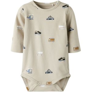 Name It Romper l/s - NbmFeyan - IJslands fossiel - Name It - 50 - Romper L/S