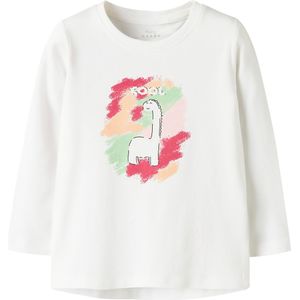 Name It Blouse - NmfVix - Bright White/Cool Dino - Name It - 4 jaar (104) - Shirts