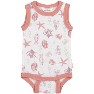 Joha Romper u/æ - Wol - Roze m. Print - Joha - 70 - Romper Mouwloos