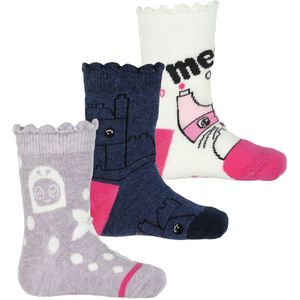 LEGO® Wear Sokken - 3-pack - Navy/Creme/Lavendel - LEGO® Wear - 16/18 - Sokken