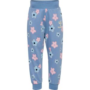 Hummel Joggingbroek - hmlRinna - Vervaagde Denim m. Bloemen - Hummel - 4 jaar (104) - Joggingbroek