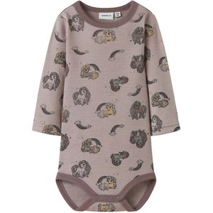 Name It Romper l/s - Wol - NbfWillit - Shadow Gray/Unicorn - Name It - 56 - Romper L/S