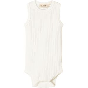 MarMar Romper mouwloos - Rib - Mouwloos - Noos - Zacht White - MarMar - 56 - Romper Mouwloos