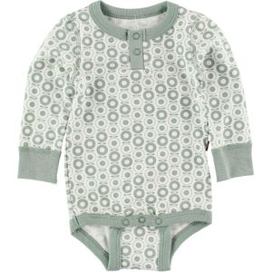 Katvig Classics Romper - l/s - Wit m. Dusty Groen Appels - Katvig - 56 - Romper L/S