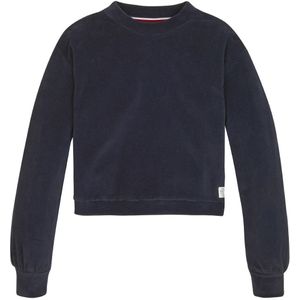 Tommy Hilfiger Velours Blouse - Rib - Desert Wolk - Tommy Hilfiger - 10 jaar (140) - Shirts