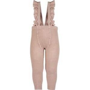 Condor Leggings m. Bretellen - Gebreid - Rib - Roze Werk - Condor - 6-12 mnd - Leggings