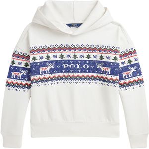 Polo Ralph Lauren Hoodie - Wit m. Borduurwerk - Polo Ralph Lauren - 8-10 jaar (128-140) - Hoodie