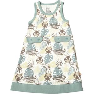 Katvig Jurk - Wit m. Apen en Bladen - Katvig - 1 jaar (80) - Jurk