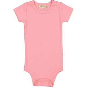 MarMar Romper s/s - Rib - Modaal - Plain - Roze Blossom - MarMar - 62 - Romper S/S