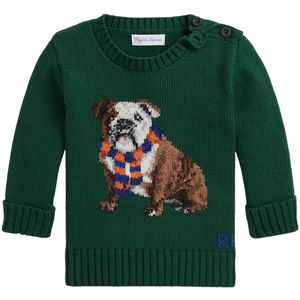 Polo Ralph Lauren Blouse - Gebreid - Groen m. Hondje - Polo Ralph Lauren - 1 jaar (80) - Shirts