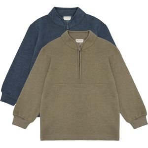 Minymo Sweatshirt m. Rits - 2-pack - Vetiver - Minymo - 4 jaar (104) - Sweatshirt