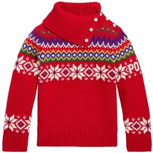 Polo Ralph Lauren Blouse - Katoen/Wol - Fair Eiland - Rood m. Pa - Polo Ralph Lauren - 6 jaar (116) - Shirts