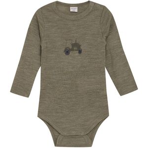 CeLaVi Romper l/s - Wol - Duister Green m. Tractor - CeLaVi - 50 - Romper L/S