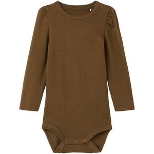 Name It Romper L/æ - NbfNigella - Desert Palm - Name It - 50 - Romper L/S