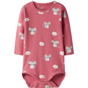 Name It Romper l/s - NbfVandora - Rapture Rose/Muis - Name It - 62 - Romper L/S