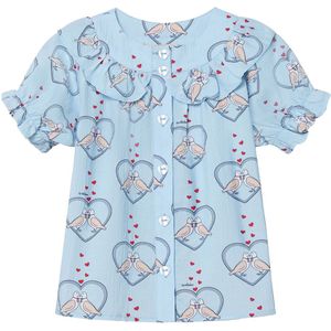 Fliink Overhemd - Colombe - Dream Blue/Harten - Fliink - 86 - Hemd S/S