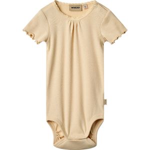 Wheat Romper s/s - Rib - Edna - Macadamia - Wheat - 74 - Romper S/S