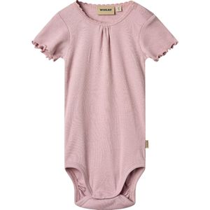 Wheat Romper k/æ - Rib - Edna - Lavender Mist - Wheat - 74 - Romper S/S