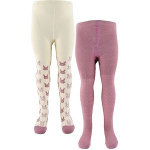 Minymo Panty's - 2-pack - Orchid Haze m. Patroon - Minymo - 104/110 - Panty's