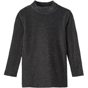 Name It Blouse - NmfRota - Zwart m. Zilveren glitters - Name It - 1 jaar (80) - Shirts