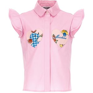 Moschino Overhemd - Roze m. Harten - Moschino - 4 jaar (104) - Hemd S/S
