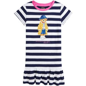 Polo Ralph Lauren Jurk - Navy/Wit Gestreept m. Knuffel - Polo Ralph Lauren - 6 jaar (116) - Jurk