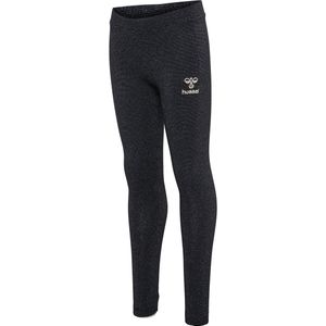 Hummel Leggings - hmlLumi - Zwart m. Zilveren strepen - Hummel - 4 jaar (104) - Leggings