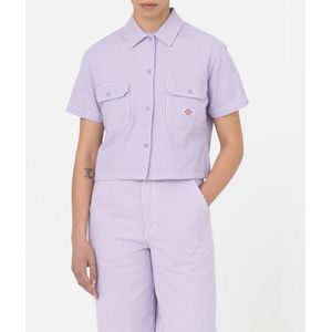 Dickies Overhemd - Hickory per Hickory - Paars/Wit Gestreept - Dickies - XXS - Xtra Xtra Small - Hemd S/S