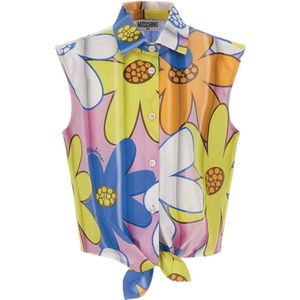 Moschino Overhemd - Roze/Blauw/Geel - Moschino - 6 jaar (116) - Hemd S/S