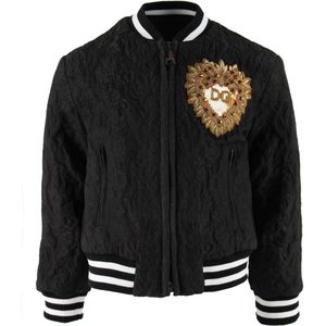 Dolce & Gabbana Bomber Jack - Zwarte kanten m. patch - Dolce & Gabbana - 8 jaar (128) - Zomerjas