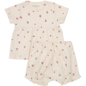 Minymo Shorts Set - Shorts/T-Shirt - Rib - White Swan - Minymo - 56 - Shorts