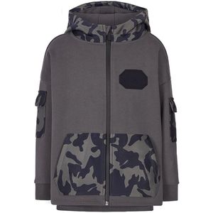 Emporio Armani Cardigan - Antraciet Grijs m. Camouflage - Emporio Armani - 10 jaar (140) - Cardigan