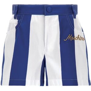 Moschino Shorts - Blauw/Wit Gestreept - Moschino - 8 jaar (128) - Shorts