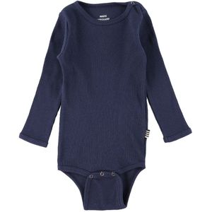Mads Nørgaard Romper l/s - Rib - Navy - Mads Nørgaard - 1 jaar (80) - Romper L/S