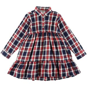 GANT Jurk - Gecontroleerd Flannel - Evening Blue - GANT - 2 jaar (92) - Jurk