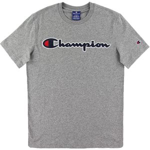 Champion Fashion T-Shirt - Grijs Gevlekt m. Logo - Champion - 16-18 jaar (176-188) - T-Shirts