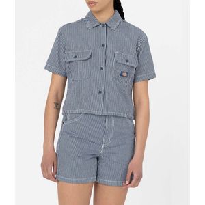 Dickies Overhemd - Hickory per Hickory - Blauw/Wit Gestreept - Dickies - XXS - Xtra Xtra Small - Hemd S/S