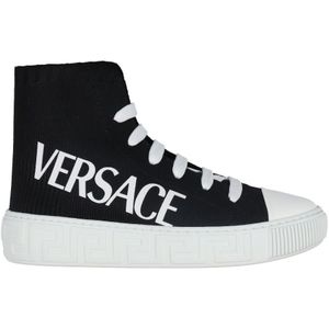 Versace Laarzen - La Greca Hightop - Zwart m. Logo - Versace - 34 - Laarzen