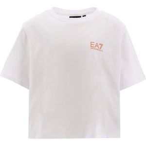 EA7 T-Shirt - Bijgesneden - Wit m. Koraal - EA7 - 14 jaar (164) - T-Shirts