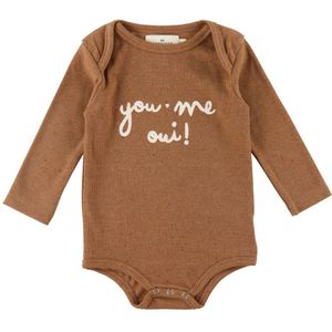Monsieur Mini Romper l/s - You Me Oui - Almond Melange - Monsieur Mini - 6-9 mnd - Romper L/S