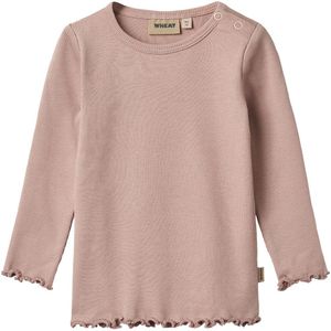 T-shirt - Rose Powder - Drukknopen - Lange Mouwen - Ronde Hals