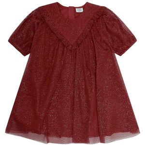 Hust and Claire Tule Jurk - HCKaroline - Teaberry m. Goud Glitte - Hust and Claire - 2 jaar (92) - Jurk